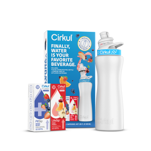 22oz. White Stainless Steel Bottle Starter Kit - Travel Edit